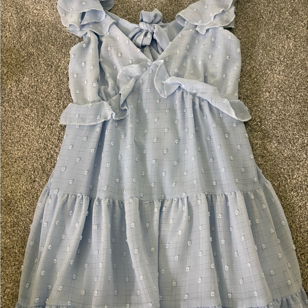 Miami Light Blue Ruffle Mini Dress